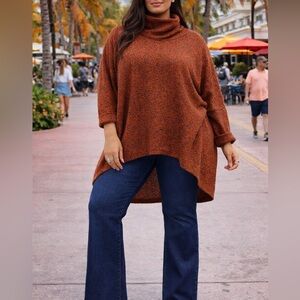 Italian Plus Size Lagenlook Batwing Cotton Top